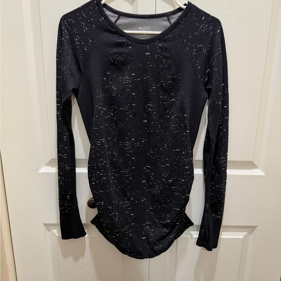 Athleta Tops - Athleta Speedlight Black and White Speckled Long Sleeve Athletic Top M